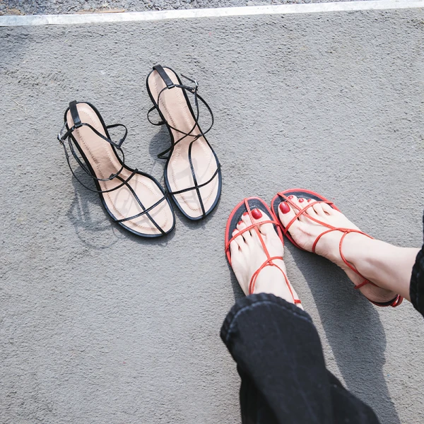 Modern / Fashion Black Beach Leather Strappy T-Strap Open / Peep Toe 8 cm Sandals High Heels Womens Shoes 2018