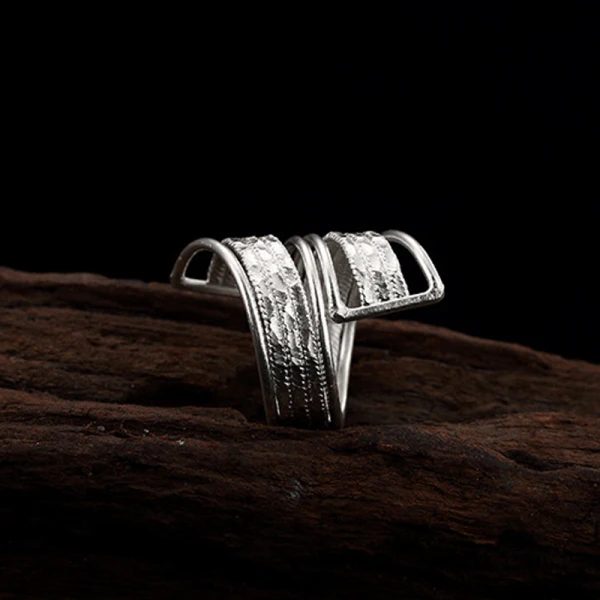 Modern / Fashion Silver Handmade  Solid Color Faith Band Ring Sterling Silver Rave Club Rings 2019 Accessories