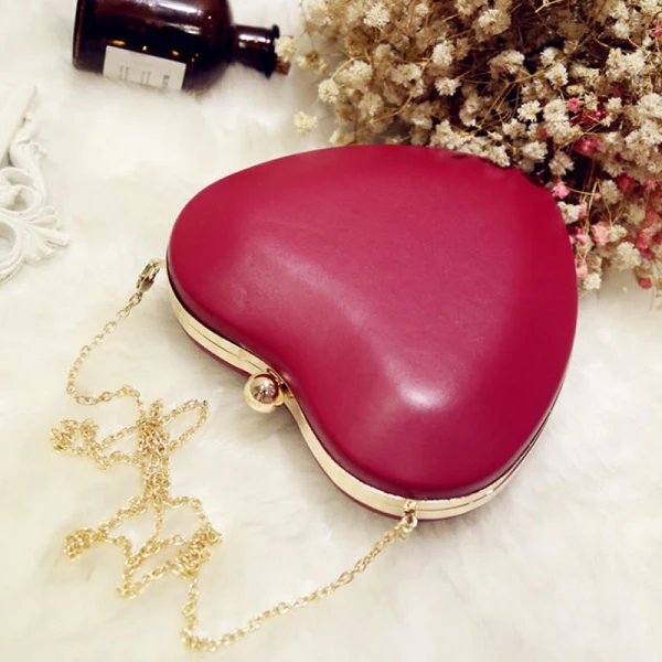 Lovely Romantic Burgundy Clutch Bags Handmade PU Homecoming Cocktail Party Evening Party Accessories 2019
