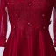Vintage / Originale Bordeaux Grande Taille Robe De Soirée 2020 Princesse V-Cou Longue Manches Longues Fait main Dentelle 3D Perlage Faux Diamant Couleur Unie Soirée Robe De Ceremonie