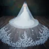 Chic / Beautiful White 2017 Wedding Tulle Embroidered Wedding Veils