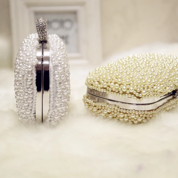 Chic / Beautiful Luxury / Gorgeous 2017 Gold White Leaf Crystal Rhinestone PU Beach Outdoor / Garden Clutch Bags