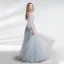 Mode Silver Aftonklänningar 2017 Prinsessa Tyll Hållare Beading Halterneck Broderade Afton Formella Klänningar