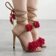 Modern / Fashion Red 2018 High Heels Homecoming Appliques Beading 11 cm Sandals Stiletto Heels Open / Peep Toe Womens Shoes