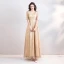 Sparkly Bling Bling Gold Floor-Length / Long Evening Dresses  2018 A-Line / Princess V-Neck Tulle Backless Beading Sequins Evening Party Formal Dresses