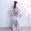 Flower Fairy Multi-Colors Floor-Length / Long Evening Dresses  2018 A-Line / Princess Tulle V-Neck Backless Printing Evening Party Formal Dresses