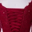 Vintage / Originale Bordeaux Grande Taille Robe De Soirée 2020 Princesse V-Cou Longue Manches Longues Fait main Dentelle 3D Perlage Faux Diamant Couleur Unie Soirée Robe De Ceremonie