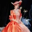 Vintage / Retro Elegant Medieval Orange Ball Gown Prom Dresses 2021 1/2 Sleeves Square Neckline Crossed Straps Floor-Length / Long Beading Star Cosplay Prom
