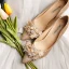 Luxe Bling Bling Doré Talons Hauts 2019 Cuir Perlage Perle Faux Diamant Cocktail Soirée 9 cm À Bout Pointu Chaussures Femmes