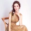 Chic / Beautiful Gold Evening Dresses  2017 A-Line / Princess U-Neck Tulle Appliques Backless Glitter Sequins Evening Party Formal Dresses