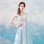 Chic / Beautiful Sky Blue Evening Dresses  2018 A-Line / Princess Floor-Length / Long Tulle Strapless Butterfly Appliques Backless Beading Evening Party Formal Dresses