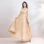 Sparkly Bling Bling Gold Floor-Length / Long Evening Dresses  2018 A-Line / Princess V-Neck Tulle Backless Beading Sequins Evening Party Formal Dresses