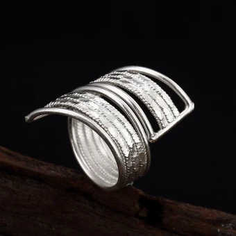Modern Fashion Silver Handmade Solid Color Faith Band Ring Sterling Silver Rave Club Rings 2019 Accessories