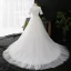 Vintage Weiß Plus Größe Brautkleider / Hochzeitskleider 2021 A Linie V-Ausschnitt Kurze Ärmel Rückenfreies Handgefertigt Kapelle-Schleppe Hochzeit