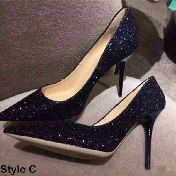 Lyx 2017 9 cm Multi-Färger Afton Konstläder Glittriga / Glitter Högklackade Stilettklackar Pumps