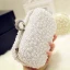 Chic / Beautiful Luxury / Gorgeous 2017 Gold White Leaf Crystal Rhinestone PU Beach Outdoor / Garden Clutch Bags