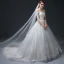 Snygga / Fina Vit Bröllopsklänningar 2017 Prinsessa Appliqués Axelbandslös Spets Pärla Halterneck Broderade Bröllop