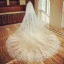 Chic / Beautiful White Tulle Royal Train Wedding Appliques 4 m Wedding Veils 2018