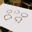 Punk Guld Geometrisk Tro Ringar Set Karnevalsklubb 5-delat Ringar 2019 Tillbehör