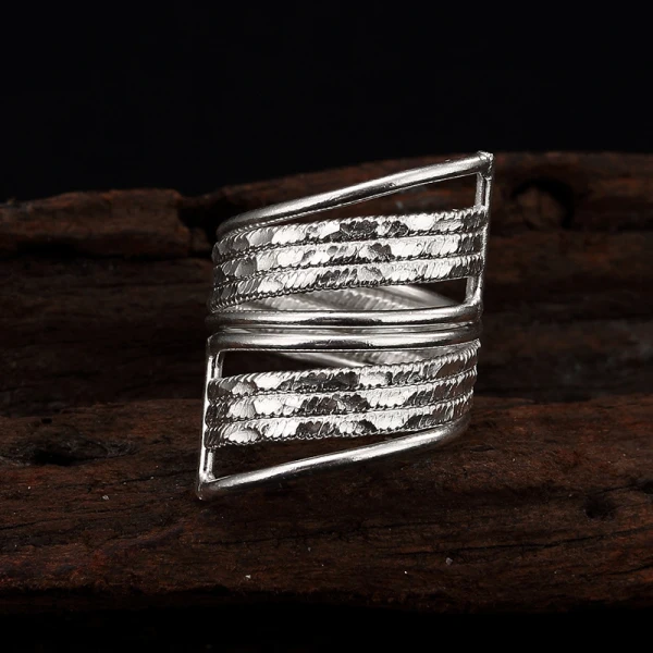 Modern / Fashion Silver Handmade  Solid Color Faith Band Ring Sterling Silver Rave Club Rings 2019 Accessories