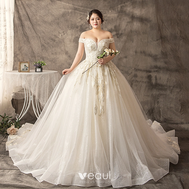Gorgeous Lace V-neck Ruffles Tulle Ball Gown Wedding Dresses,DB0163 –  sweetbridals
