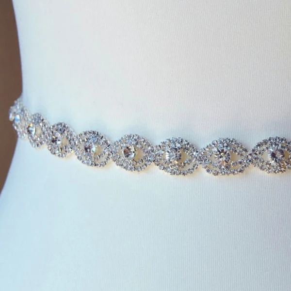 Moderne / Mode Ivoire Mariage Rubans 2020 Métal Fait main Satin Perlage Faux Diamant La Mariée Soirée Promo Accessorize