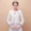 White Winter Scoop Neck Long Sleeve Faux Fur Prom Wedding Coats / Jackets 2017