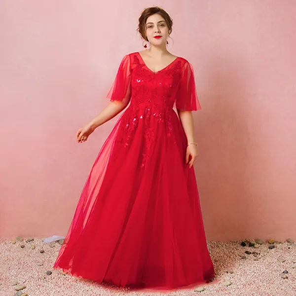 Red plus size prom dresses 2018 outlet