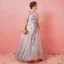 Scintillantes Gris Grande Taille Robe De Bal 2018 Princesse U-Cou Tulle Appliques Dos Nu Perlage Paillettes Soirée Promo Robe De Soirée