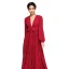 Modest / Simple Sexy Red Evening Dresses  2020 A-Line / Princess Floor-Length / Long Deep V-Neck Long Sleeve Puffy Cocktail Party Evening Party Formal Dresses