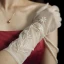 Classy Fabulous White Bridal Gloves 2020 Tulle Handmade  Beading Pearl Prom Wedding Accessories