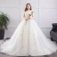 Amazing / Unique White Plus Size Ball Gown Wedding Dresses 2019 Lace Tulle Appliques Backless Embroidered Strapless Chapel Train Wedding