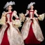 Vintage / Retro Medieval Blushing Pink Ball Gown Prom Dresses 2021 U-Neck Long Sleeve Floor-Length / Long Embroidered Printing Cosplay Prom Formal Dresses