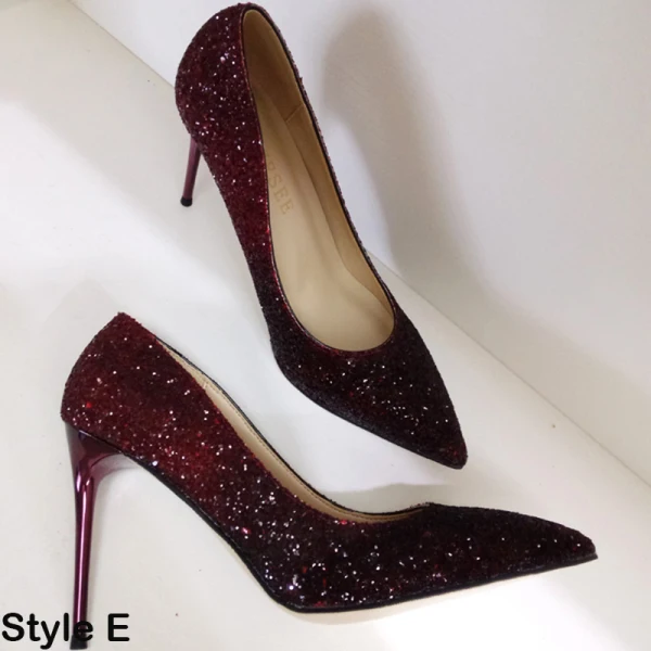 Lyx 2017 9 cm Multi-Färger Afton Konstläder Glittriga / Glitter Högklackade Stilettklackar Pumps