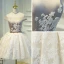 Chic / Beautiful Champagne Graduation Dresses 2018 A-Line / Princess Tulle Appliques Backless Embroidered Homecoming Formal Dresses