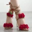 Modern / Fashion Red 2018 High Heels Homecoming Appliques Beading 11 cm Sandals Stiletto Heels Open / Peep Toe Womens Shoes