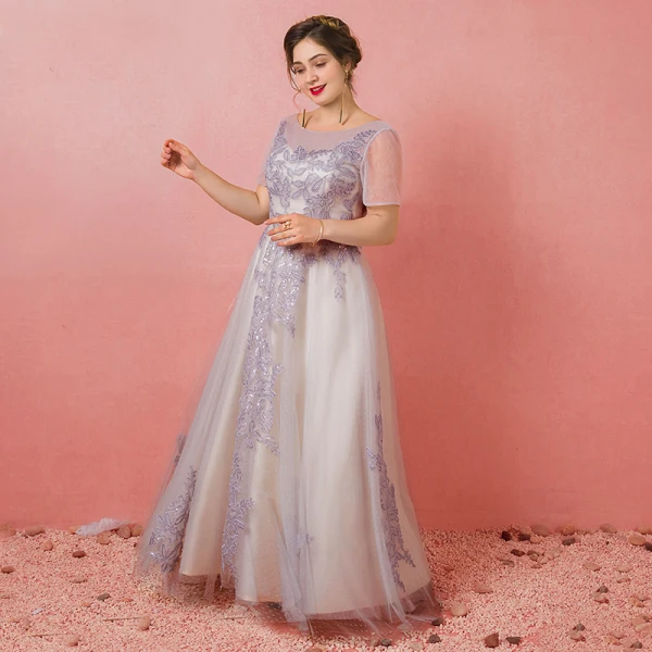 Scintillantes Gris Grande Taille Robe De Bal 2018 Princesse U-Cou Tulle Appliques Dos Nu Perlage Paillettes Soirée Promo Robe De Soirée