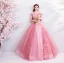 Flower Fairy Candy Pink Floor-Length / Long Prom Dresses 2018 Ball Gown Tulle Strapless Appliques Backless Beading Prom Evening Dresses