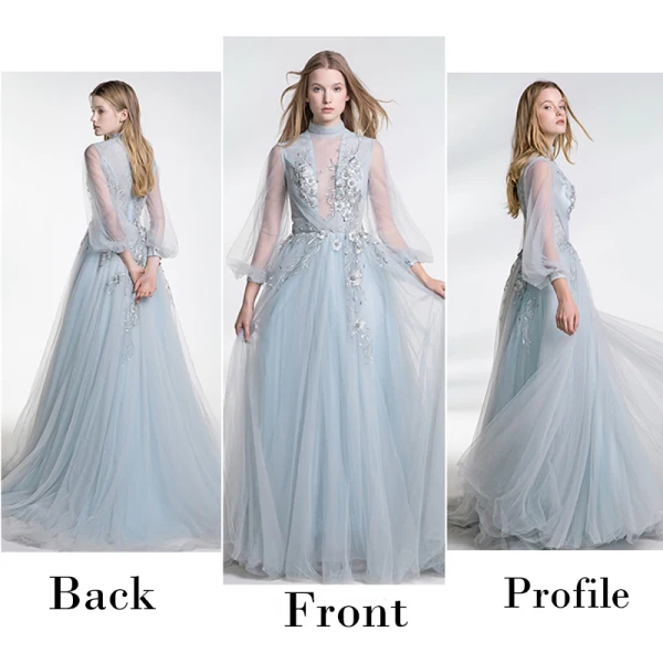 Mode Silver Aftonklänningar 2017 Prinsessa Tyll Hållare Beading Halterneck Broderade Afton Formella Klänningar