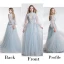 Mode Silver Aftonklänningar 2017 Prinsessa Tyll Hållare Beading Halterneck Broderade Afton Formella Klänningar