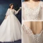 Klassisk Eleganta Vita Extra Stor Storlek Bröllopsklänningar 2019 Prinsessa Spets Tyll V-Hals Appliqués Halterneck Beading Paljetter Chapel Train