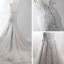 Unika Grå Chapel Train Aftonklänningar 2018 Trumpet / Sjöjungfru V-Hals Tyll Appliqués Halterneck Beading Pierced Afton Formella Klänningar