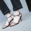 Modern / Fashion Black Beach Leather Strappy T-Strap Open / Peep Toe 8 cm Sandals High Heels Womens Shoes 2018