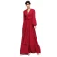 Modest / Simple Sexy Red Evening Dresses  2020 A-Line / Princess Floor-Length / Long Deep V-Neck Long Sleeve Puffy Cocktail Party Evening Party Formal Dresses