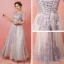 Scintillantes Gris Grande Taille Robe De Bal 2018 Princesse U-Cou Tulle Appliques Dos Nu Perlage Paillettes Soirée Promo Robe De Soirée