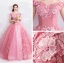 Flower Fairy Candy Pink Floor-Length / Long Prom Dresses 2018 Ball Gown Tulle Strapless Appliques Backless Beading Prom Evening Dresses