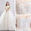 Amazing / Unique White Plus Size Ball Gown Wedding Dresses 2019 Lace Tulle Appliques Backless Embroidered Strapless Chapel Train Wedding