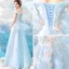 Chic / Beautiful Sky Blue Evening Dresses  2018 A-Line / Princess Floor-Length / Long Tulle Strapless Butterfly Appliques Backless Beading Evening Party Formal Dresses