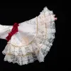 Vintage Medeltida Rodnande Rosa Balklänning Balklänningar 2021 U-Hals Långärmad Långa Broderade Utskrift Cosplay Bal Formella Klänningar