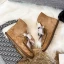 Lovely Butterfly Blushing Pink Snow Boots 2020 Woolen Leather Casual Outdoor / Garden Winter Flat Round Toe Suede Womens Boots
